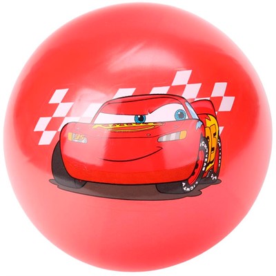 Мяч 23см тачки с наклейкой, в сетке AD-9(NCAR)-2 - фото 62789045