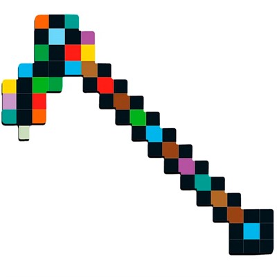 Деревянная Мотыга пиксельная многоцвет, 29 см. 23045ЯиГ - фото 62789070