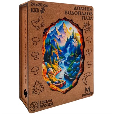 Деревянный Пазл фигурный Долина Водопадов P-080 - фото 62789094