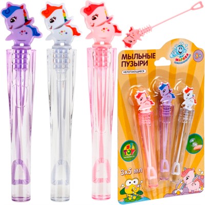 Мыльные пузыри Т25923 Мы-шарики! Нелопающиеся с фигур. крышкой Единорог 5 мл 1toy - фото 62789594