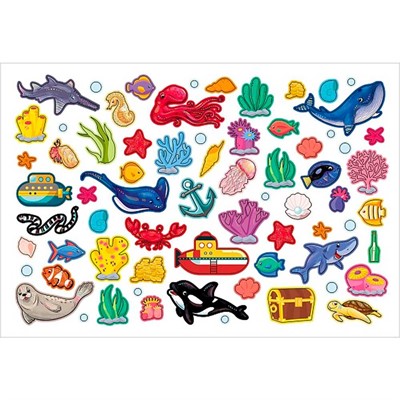 Наклейки Подводный мир с игровым полем 088880 - фото 62790271