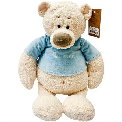 Медведь Тато 37 см в светло голубой майке ММТато/38/сгл - фото 62790294
