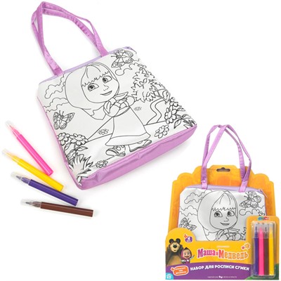 Набор для творчества Сумка-трапеция для росписи Маша и Медведь МУЛЬТИ АРТ BAGP-127197 - фото 62791431