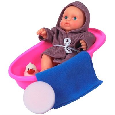 Кукла Карапуз в ванночке с набором мальчик - фото 62791985