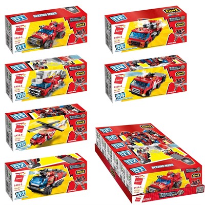 Конструктор 1416 QMAN Пожарная техника в кор. - фото 62792024