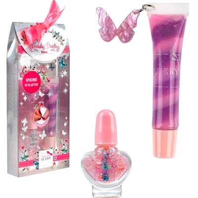 Набор Beauty Duet блеск д.губ и лак д.ногтей, цв.розовый Т24417 - фото 62792213