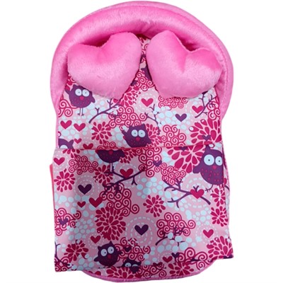 Мебель мягкая Кровать,2 подушки,одеяло. "Совы" со малиновым плюшем НМ-003/4-36 СТОК - фото 62792306