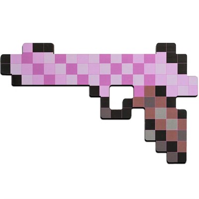 Деревянный Пистолет пиксельный магический, 25 см. 23005ЯиГ - фото 62792355