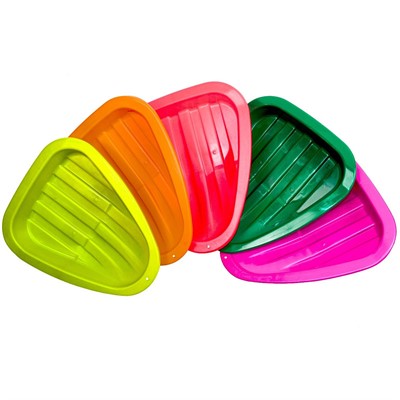 Санки ледянки треугольные цветные 43х37х7см /Полимер/ - фото 62792431