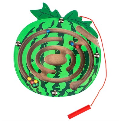 Деревянный лабиринт с шариками Арбуз 14х15 AN02784 - фото 62792436