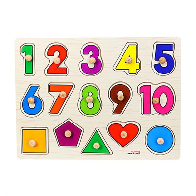 Деревянная Рамка вкладыш Цифры и формы AN02735 - фото 62792442