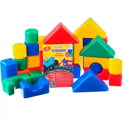 Набор кубиков 60 шт Синий Трактор 9586802 - фото 62792903