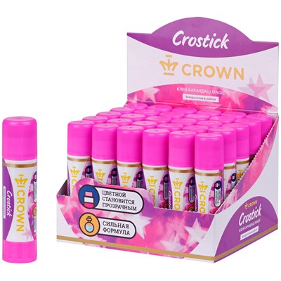 Клей карандаш 8 гр. Crown "Indicator с цветным индикатором CG-8M - фото 62793175
