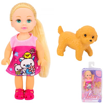 Кукла малышка 89010LLQ с питомцем в кор. - фото 62793485