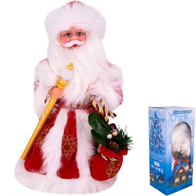 Дед Мороз 30см муз. 141V-526 русс.озв. - фото 62793734