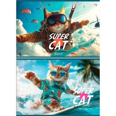 Альбом для рисования 20 л. А4 BG "Супер-кот" 378669 - фото 62794335