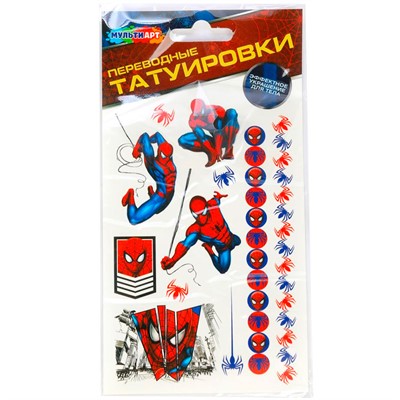 Набор для творчества Тату Человек паук 1 лист МУЛЬТИ АРТ TATTOO-122120 - фото 62794707