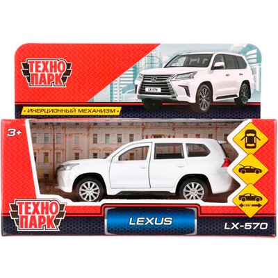Модель LX570-WH LEXUS LX-570 белый Технопарк в коробке - фото 62795086