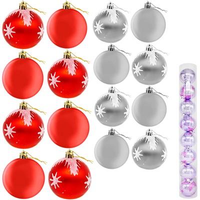 Елочный набор Шары 7см, 8 шт EL-885915-7 цв. в асс. - фото 62795169