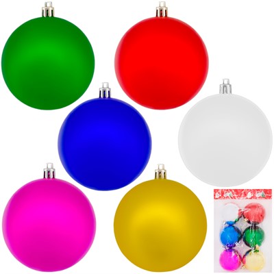 Елочный набор Шары разноцвет. 7см 6шт в пак. FG240517120M - фото 62795214