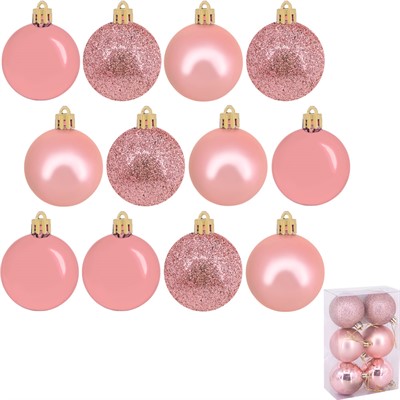 Елочный набор Шары розовый пастель. 6cm 6шт в кор. FG240517126M - фото 62795219