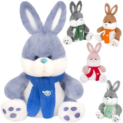 Зайчик с шарфом 23 см FG250327047C цвет в ассортименте - фото 62795499