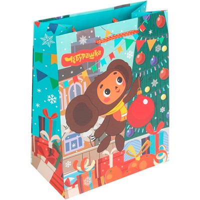 Пакет Чудо праздник матовый м Чебурашка Новый год PM-130555-CH - фото 62795672