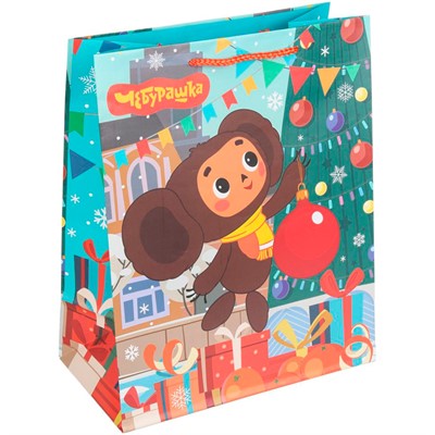 Пакет Чудо праздник матовый Союзмультфильм l Чебурашка новогодний PL-130557-CH - фото 62795700