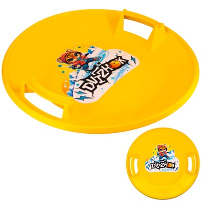 Санки ледянки круглые d54 см Dvizhok "Леопард" желтые ТОПОГАН У1188 - фото 62795772