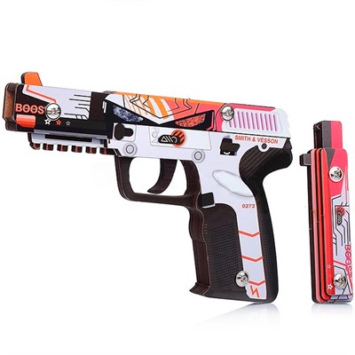 Деревянный Пистолет резинкострел с глушителем Самурай РИ-0015 - фото 62796059