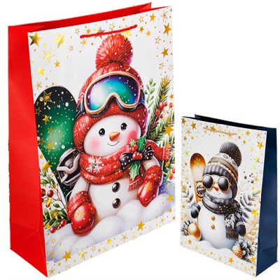 Пакет 31*42*12 см 141V-1048 снеговик - фото 62796170