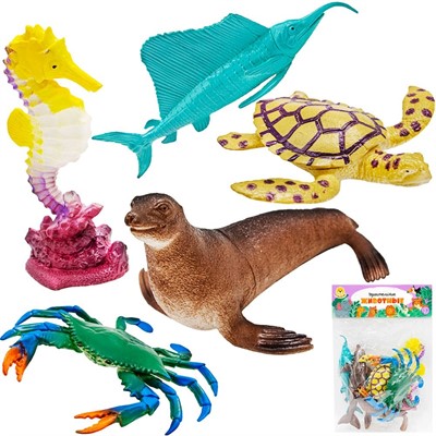 Набор животных Levatoys YSQ503-5A Морские в пак. - фото 62796253