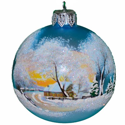 Шар 65мм Зимняя дорога КУ-65-204040 - фото 62798594