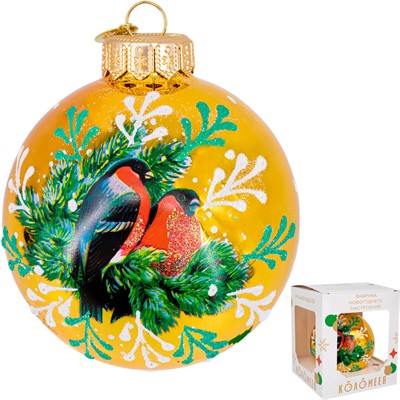 Шар 80мм Красногрудые снегири КУ-80-224049 - фото 62798596