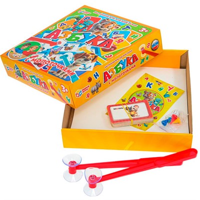 Игра Азбука. Ходилка квадрат с молоточками 4660254475229 - фото 62798811