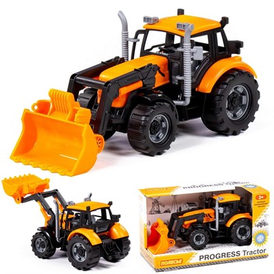 Погрузчик "Прогресс" инерционный оранжевый в коробке 91802 П-Е /12/ - фото 62799805