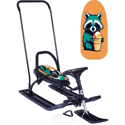 Снегокат 140 SNOWKAT Go Go Ice raccoon с П-образным толкателем - фото 62799853