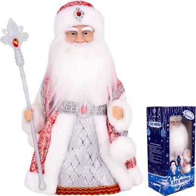 Дед Мороз 30см муз. 141V-545 русс.озв. - фото 62800158