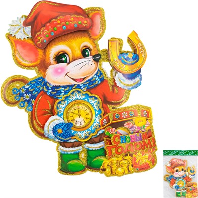 Панно Мышка 37х31 см картон141-67O - фото 62800280