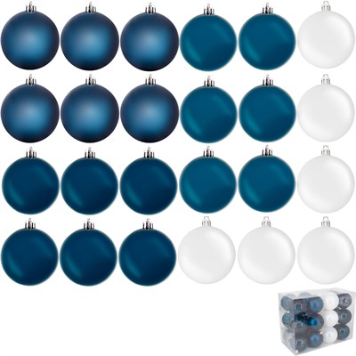 Елочный набор Шары белый, темно-синий 7см, 24 шт SYQA-0123028 - фото 62800420