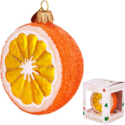 Елочное украшение Апельсин h- см ФУ4-2216 - фото 62800466