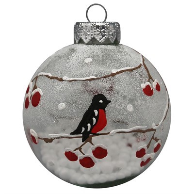 Шар 65мм Рябина на снегу КУ-65-214118 - фото 62800486