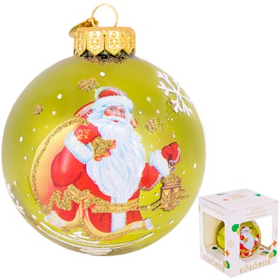 Шар 80мм Дед Мороз с фонариком КУ-80-244030 - фото 62800508