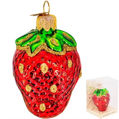 Елочное украшение Клубничка h-7 см ФУП4-2224 - фото 62800522