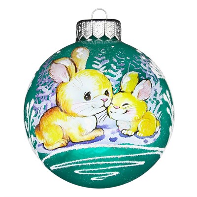 Шар 100мм Два зайчонка 2 розовый КУ-100-223021 - фото 62800574