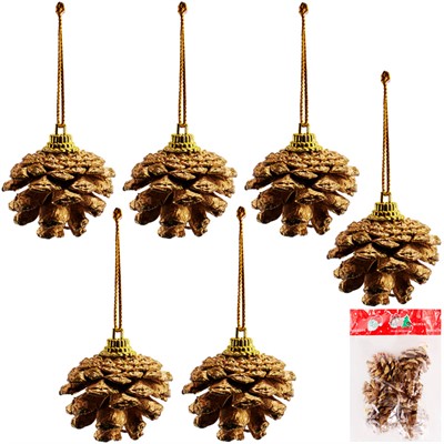 Елочное украшение Шишка 4см 6шт. FG240517020M - фото 62800624