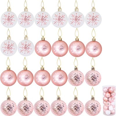 Ел.набор Шары розово-белый 24 шт 5см FG250327348C - фото 62800863