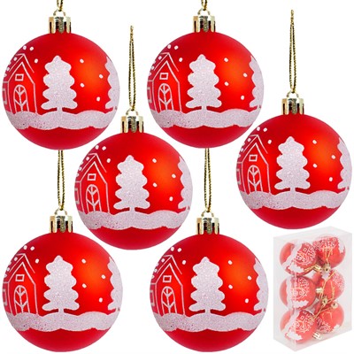 Ел.набор Шары красный  6см 6 шт FG250327431C-1 - фото 62800876