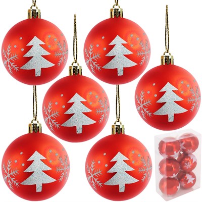 Ел.набор Шары красный 6см 6 шт FG250327430C-1 - фото 62800913