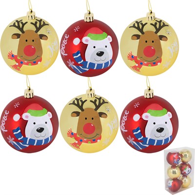 Ел.набор Шары золото-красный 8см 6 шт FG250327411C - фото 62800921